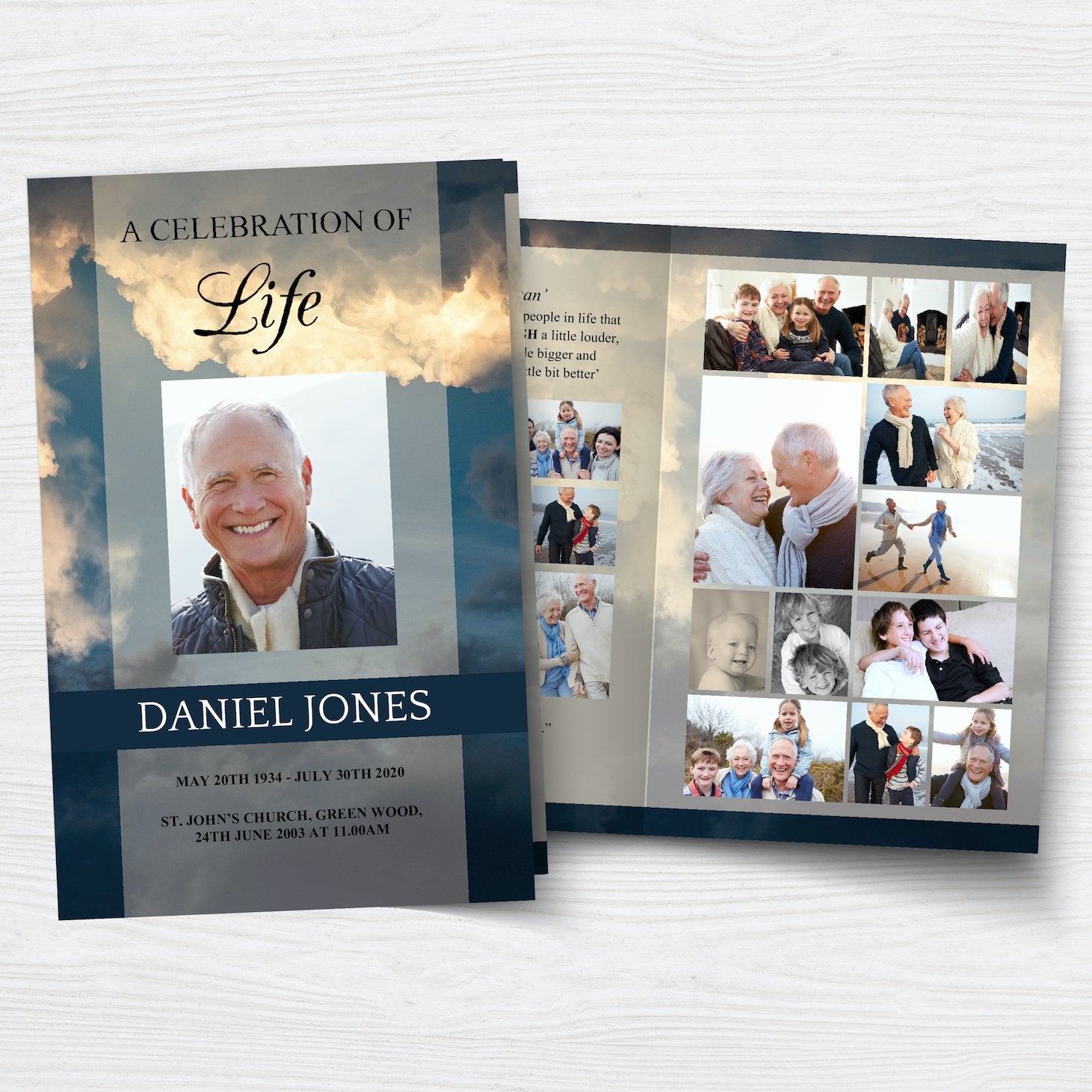 8 Page Funeral Programs