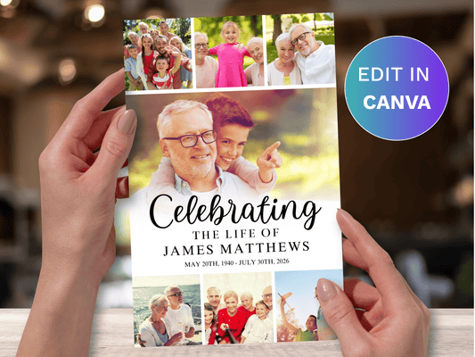 4 Page Legacy CANVA Funeral Program Template