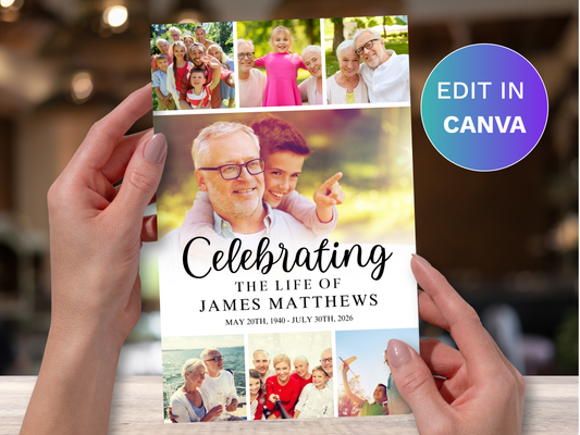 4 Page Legacy CANVA Funeral Program Template
