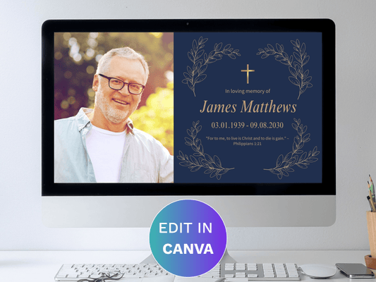Navy Cross Canva Funeral Slideshow Template