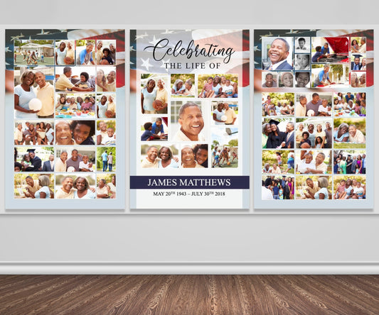 Military Funeral Photo Display