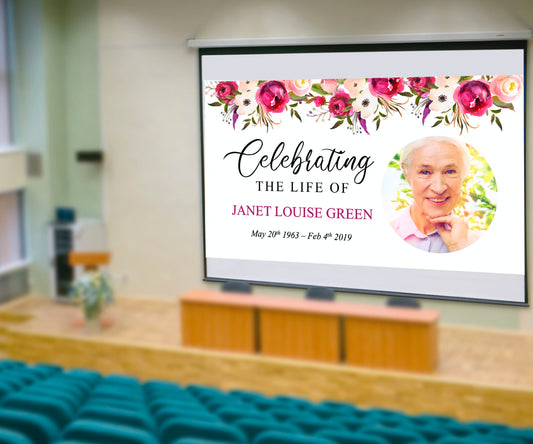 Pink Bloom Funeral Slide Show Template