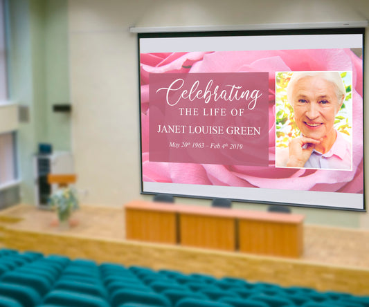 Pink Rose Funeral Slide Show Template