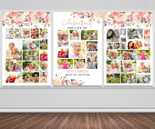 Spring Flowers Funeral Photo Display