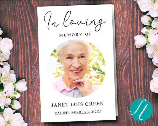 4 Page Memories Funeral Program Template