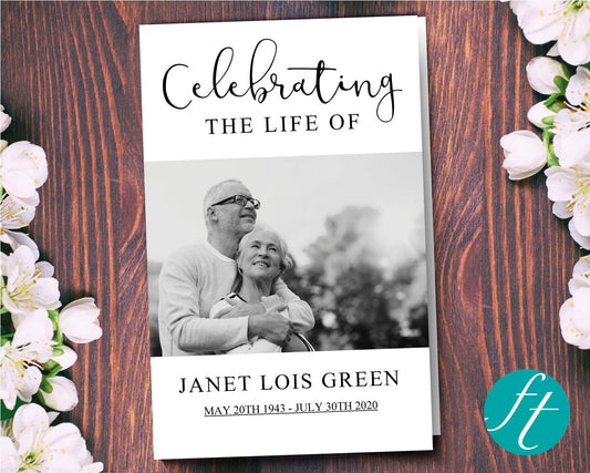 4 Page Minimalist Funeral Program Template