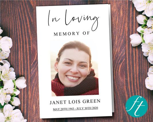 4 Page Simple Funeral Program Template