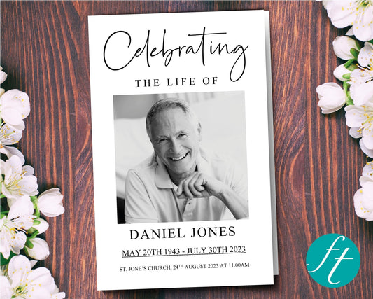 4 Page Timeless Funeral Program Template