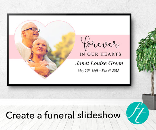 Premium Funeral Slideshow Template with Pink Band