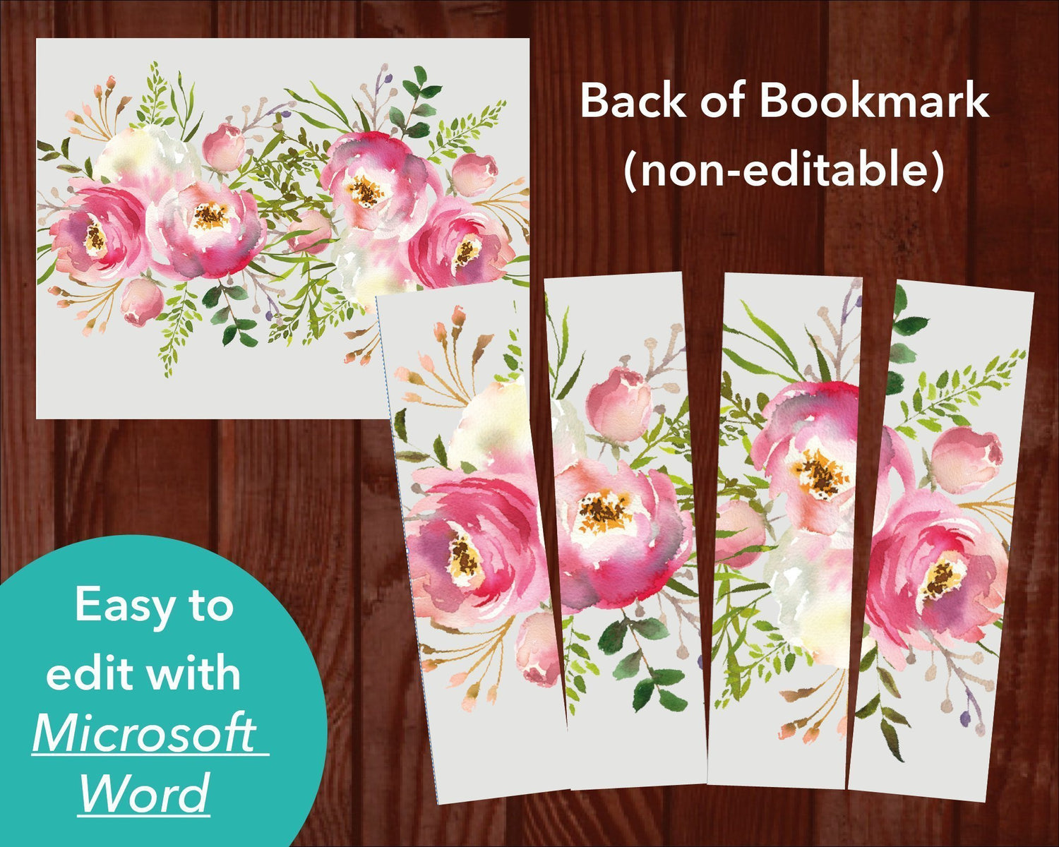 Floral Burst Funeral Bookmark