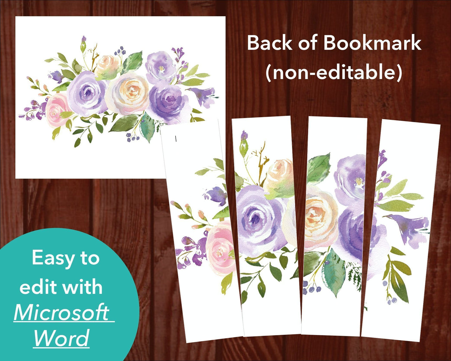 Lilac Bouquet Funeral Bookmark