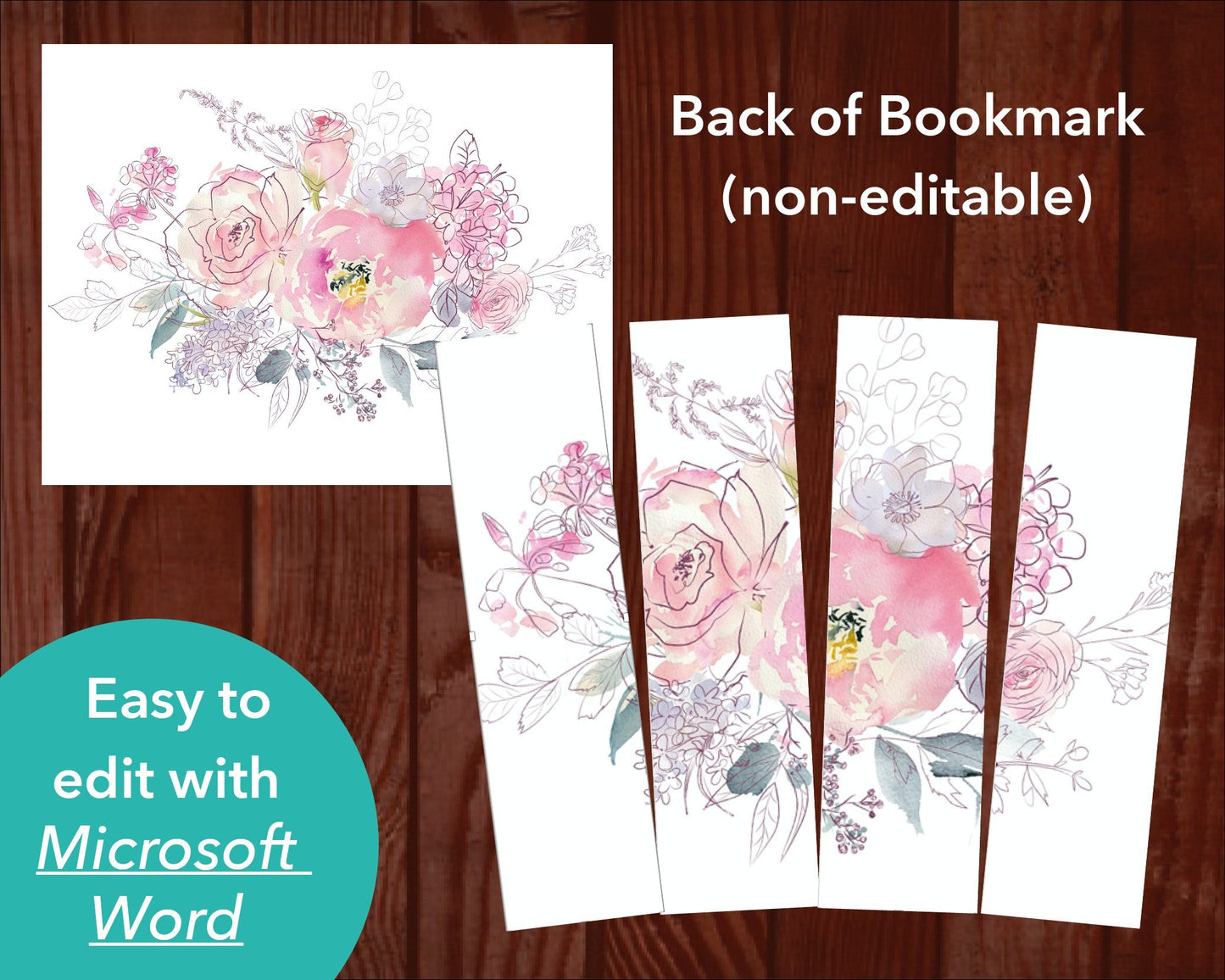 Pink Blush Funeral Bookmark