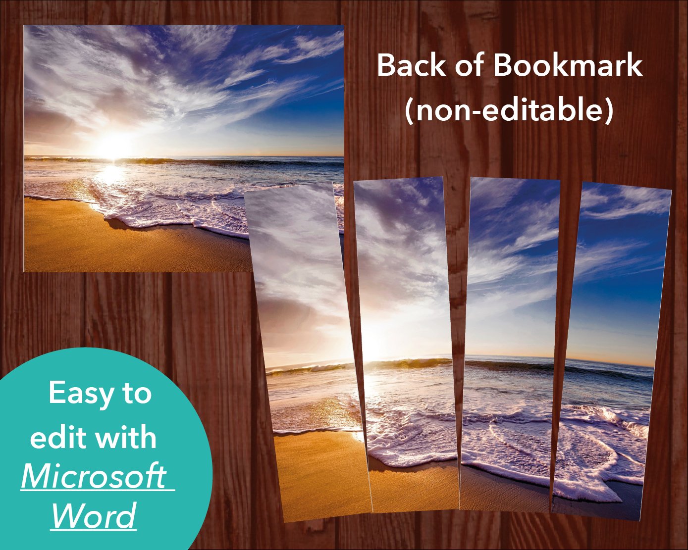 Waves Funeral Bookmark