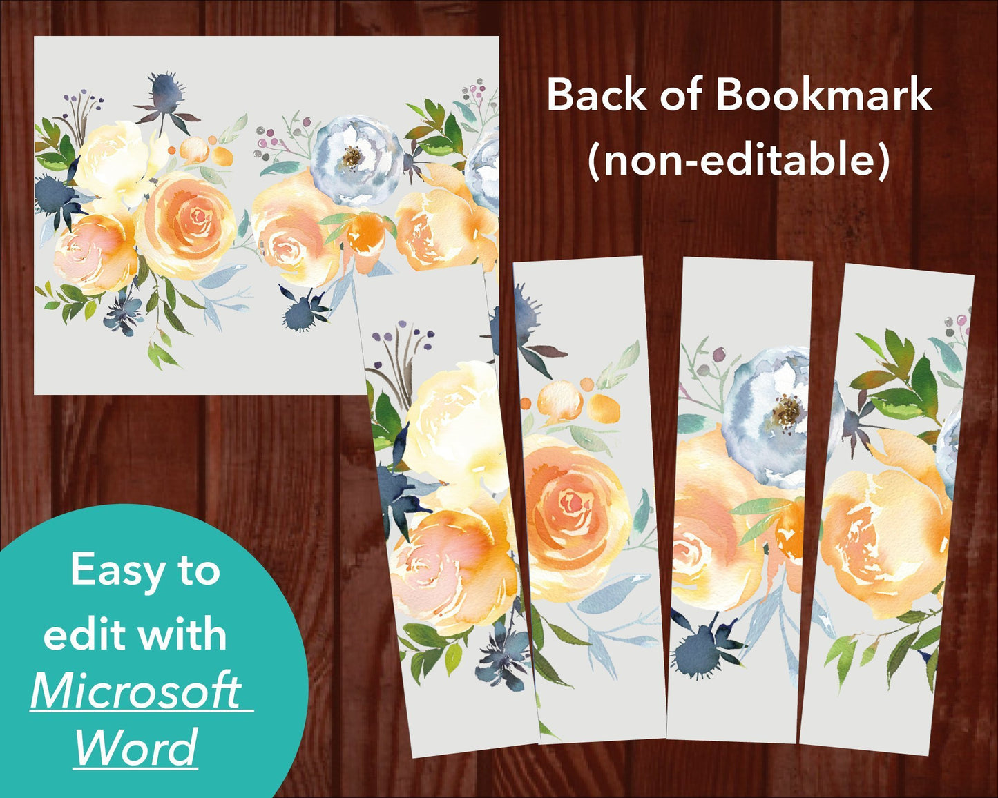 Yellow Rose Funeral Bookmark