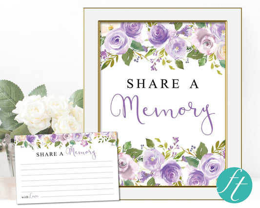 Lilac Bouquet Share a Memory Sign and Cards