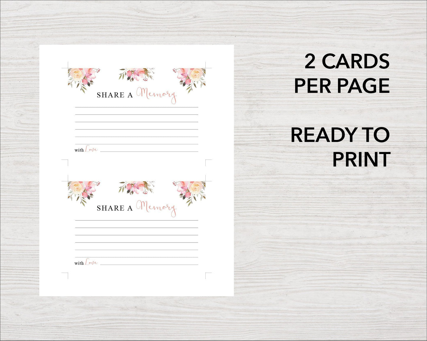 Spring Flowers Share a Memory Sign and Cards