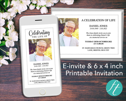 Classic Funeral e-Invite & Invitation Card