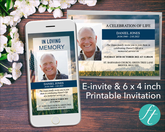 Military Funeral e-Invite & Invitation Card