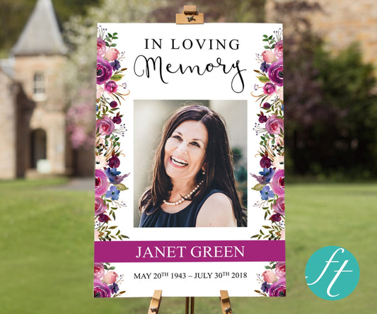 Floral Display Funeral Welcome Sign