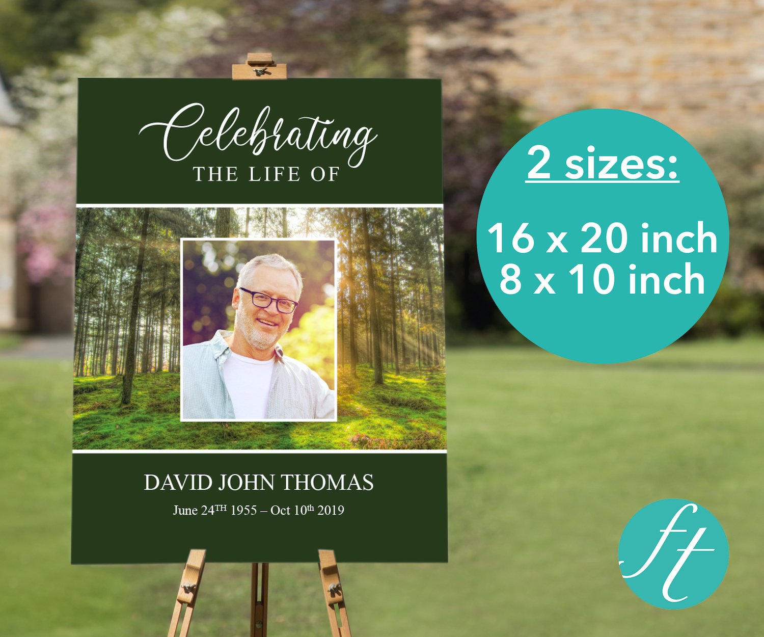 Forest Funeral Welcome Sign, image size:1500x1250