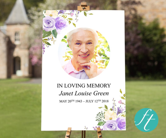 Lilac Bloom Funeral Welcome Sign