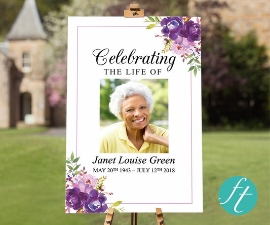 Peonies Corners Funeral Welcome Sign