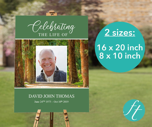 Woodland Funeral Welcome Sign