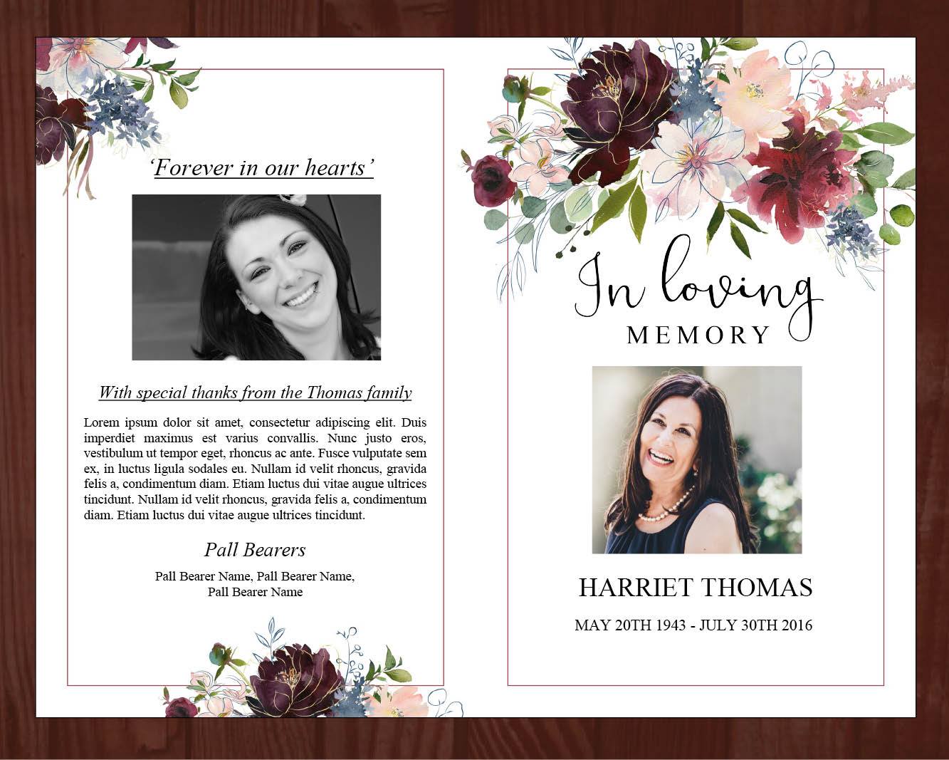 4 Page Autumnal Funeral Program + Sign, Slide Show & Bookmark
