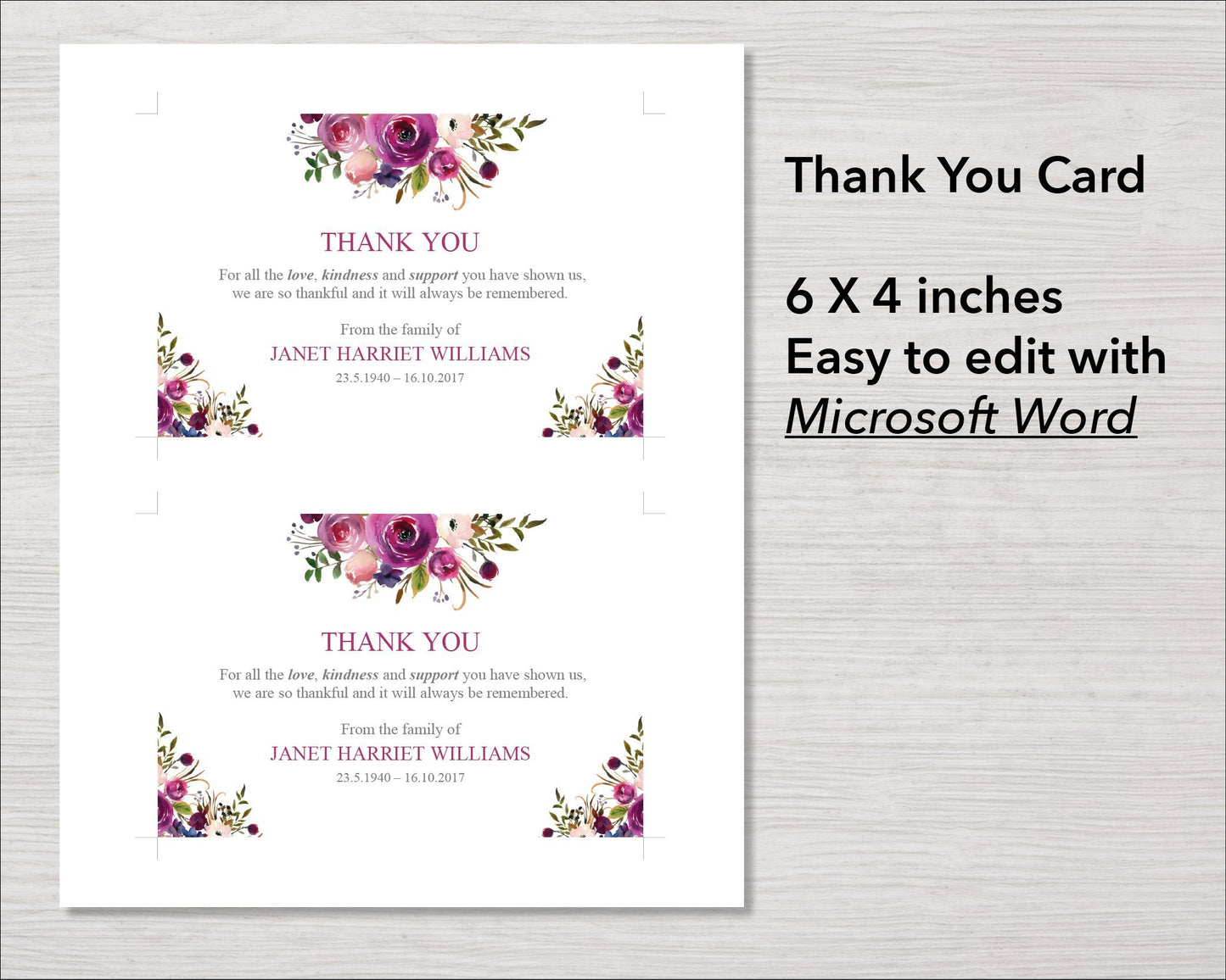 4 Page Floral Display Program + Sign, Slide Show, Thank You & Invite