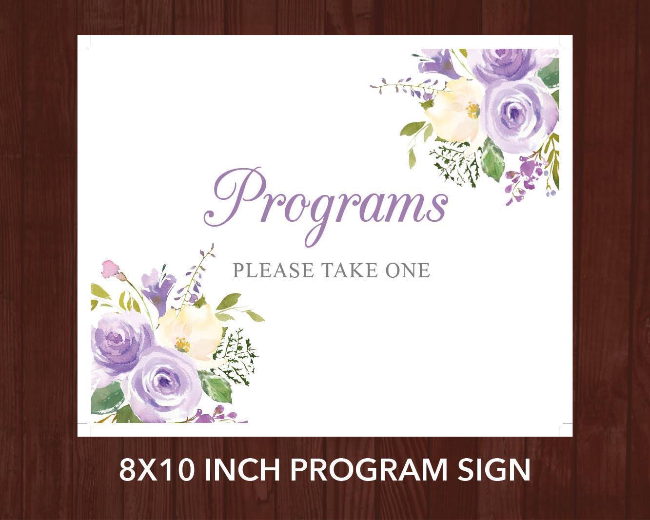 4 Page Lilac Bouquet Funeral Program Template + 4 matching Templates