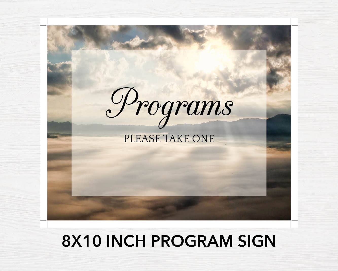 4 Page Mountain Top Program Template + 4 matching Templates