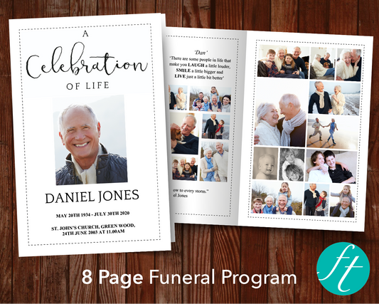 8 Page Essential Funeral Program Template