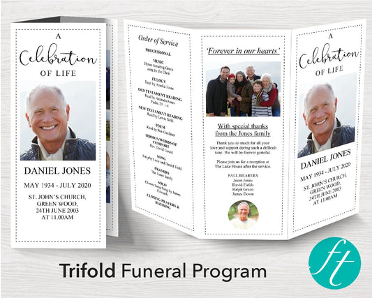 Trifold Essential Funeral Program Template