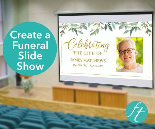 Green Leaf Funeral Slide Show Template