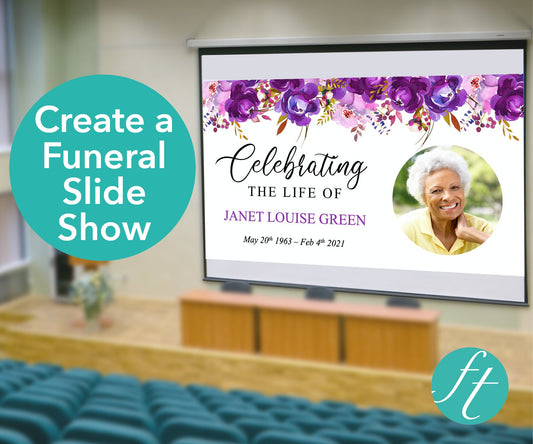 Peonies Corners Funeral Slide Show Template