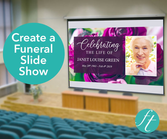 Purple Peonies Funeral Slide Show Template