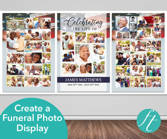 Military Funeral Photo Display