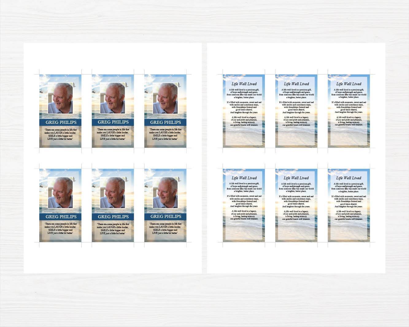 Beach Funeral Prayer Card