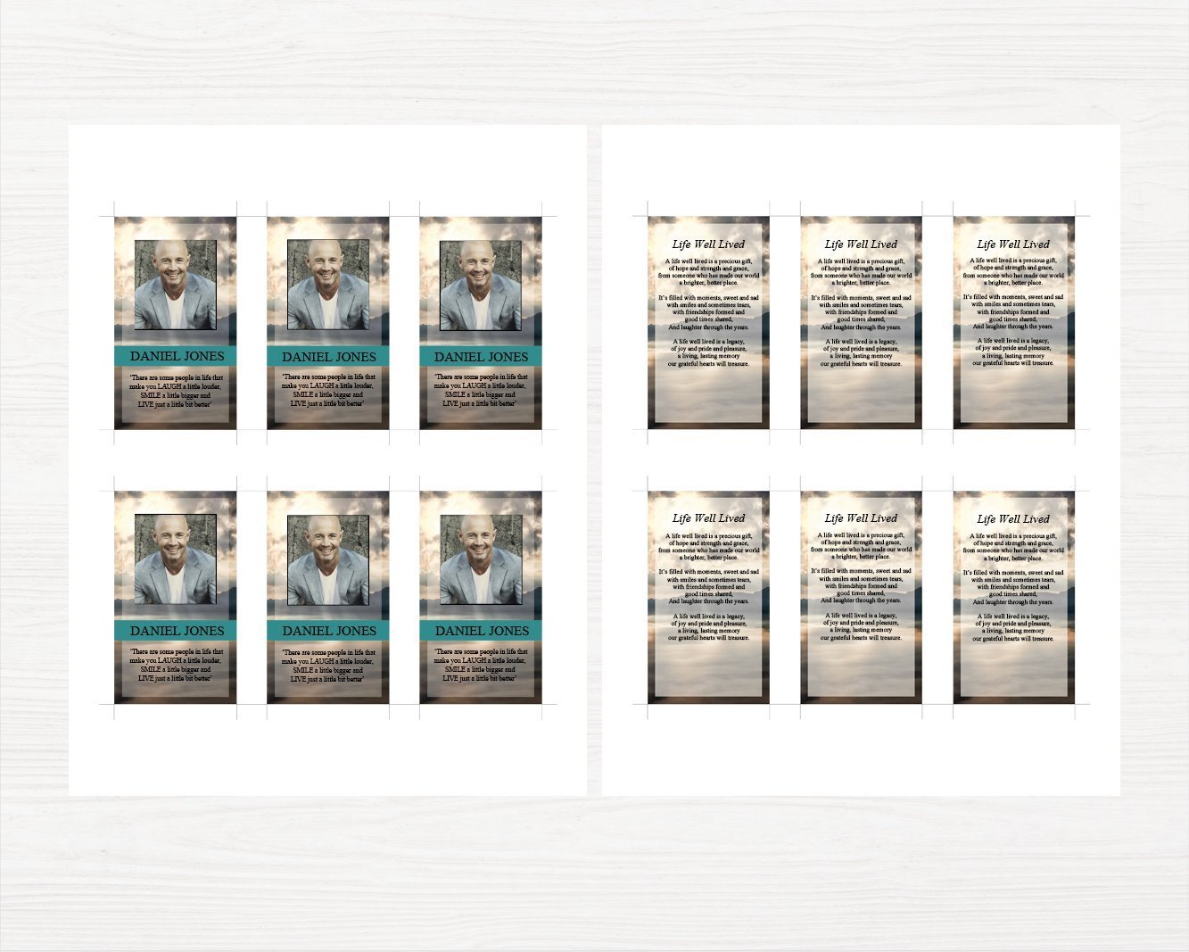 Mountain Top Funeral Prayer Card