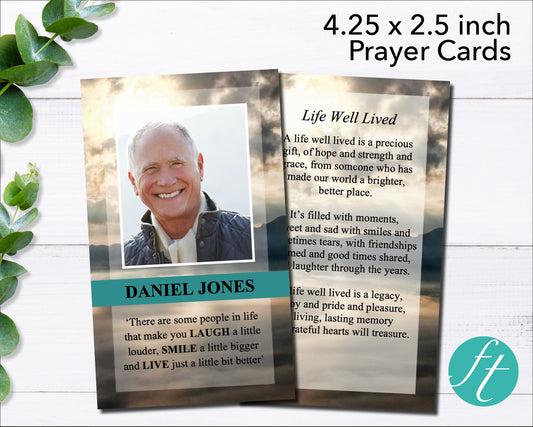 Mountain Top Funeral Prayer Card (4.25 x 2.5 inches)