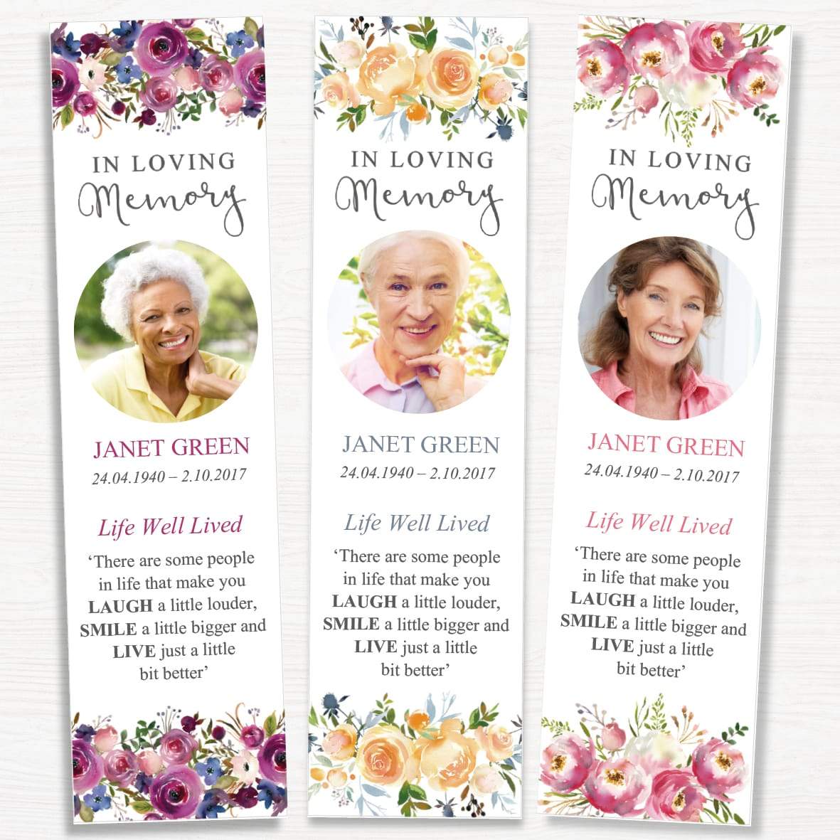 Funeral Bookmarks