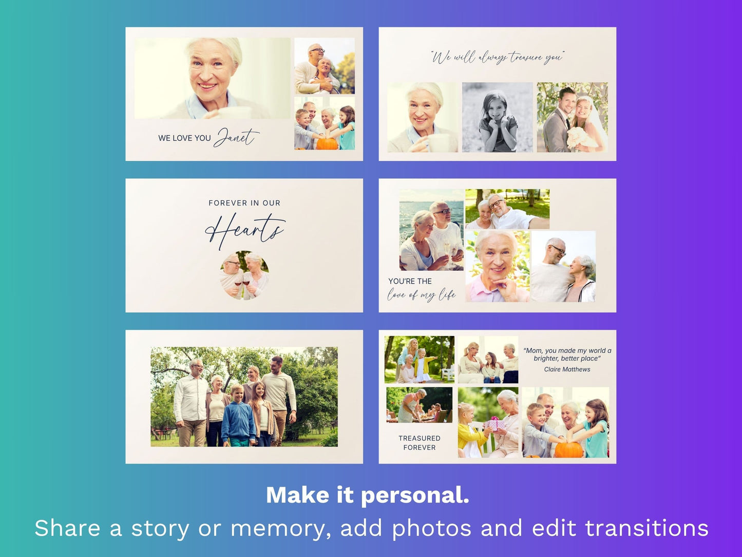 Gold Cross Canva Funeral Slideshow Template