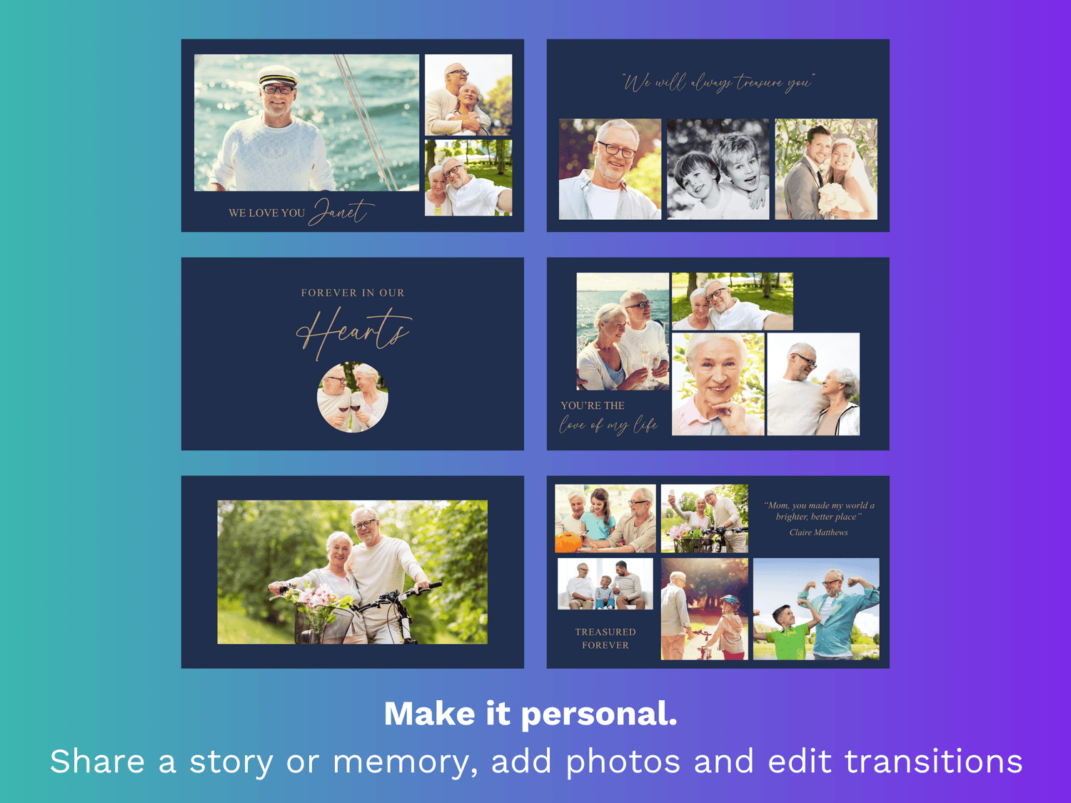 Navy Cross Canva Funeral Slideshow Template