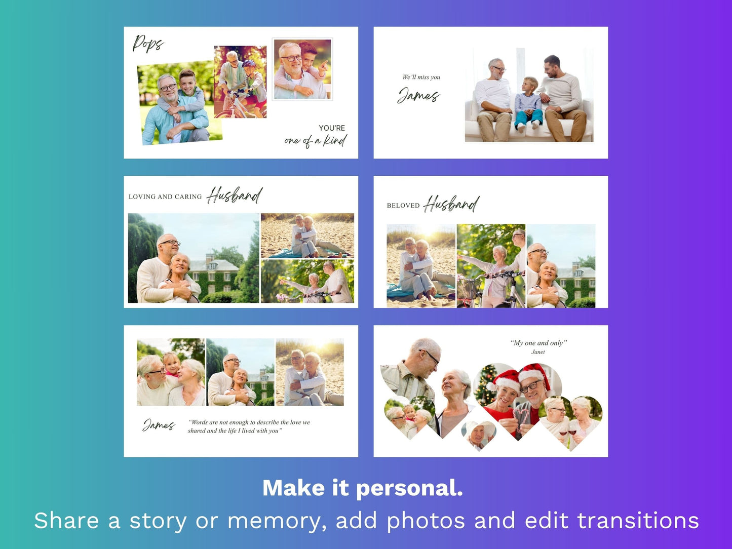 Modern Green Canva Funeral Slideshow Template