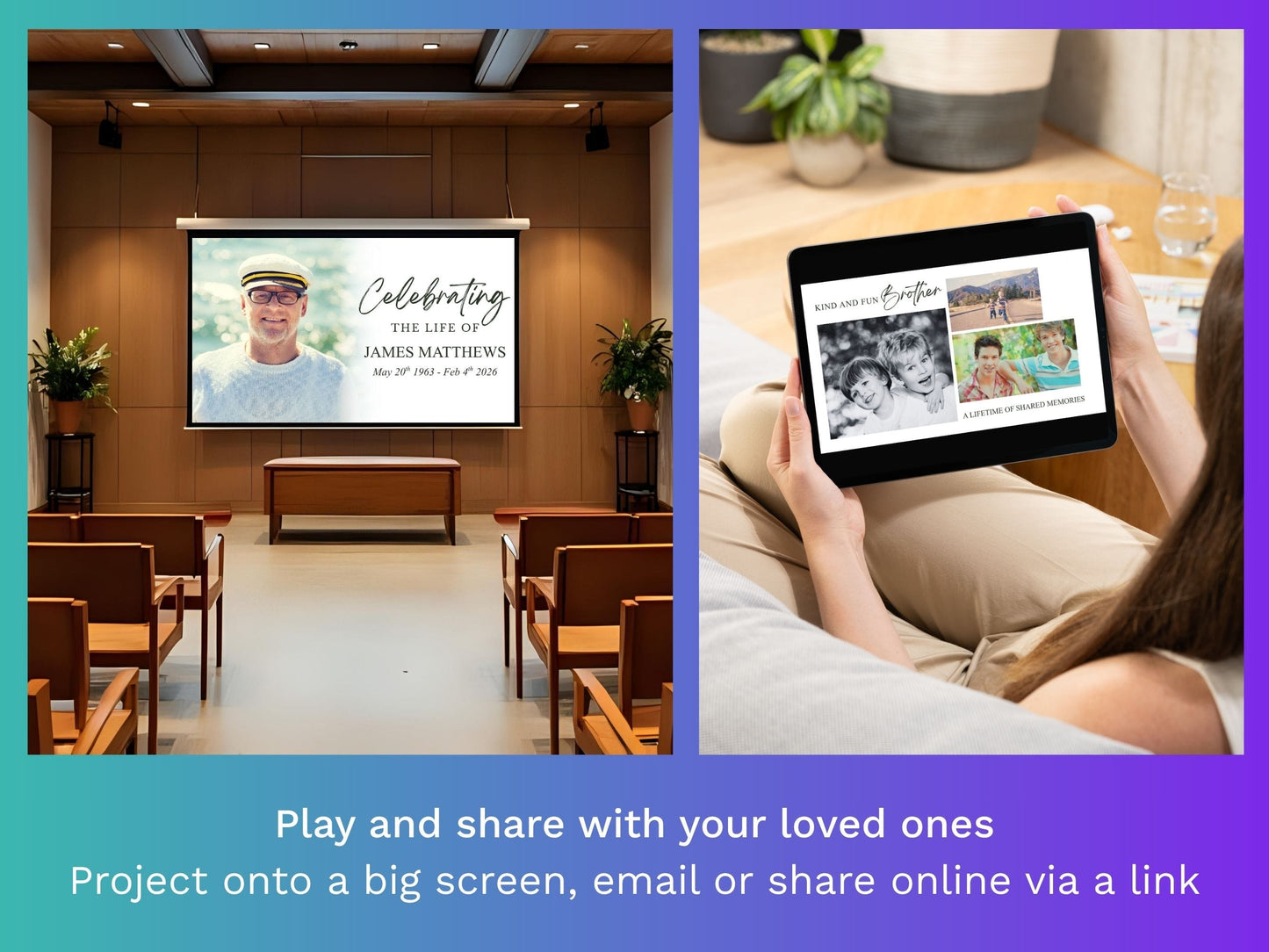 Modern Green Canva Funeral Slideshow Template