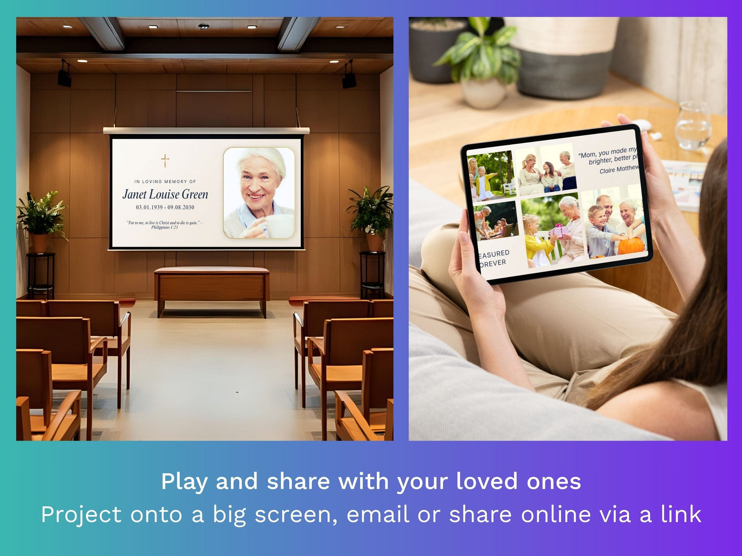 Gold Cross Canva Funeral Slideshow Template