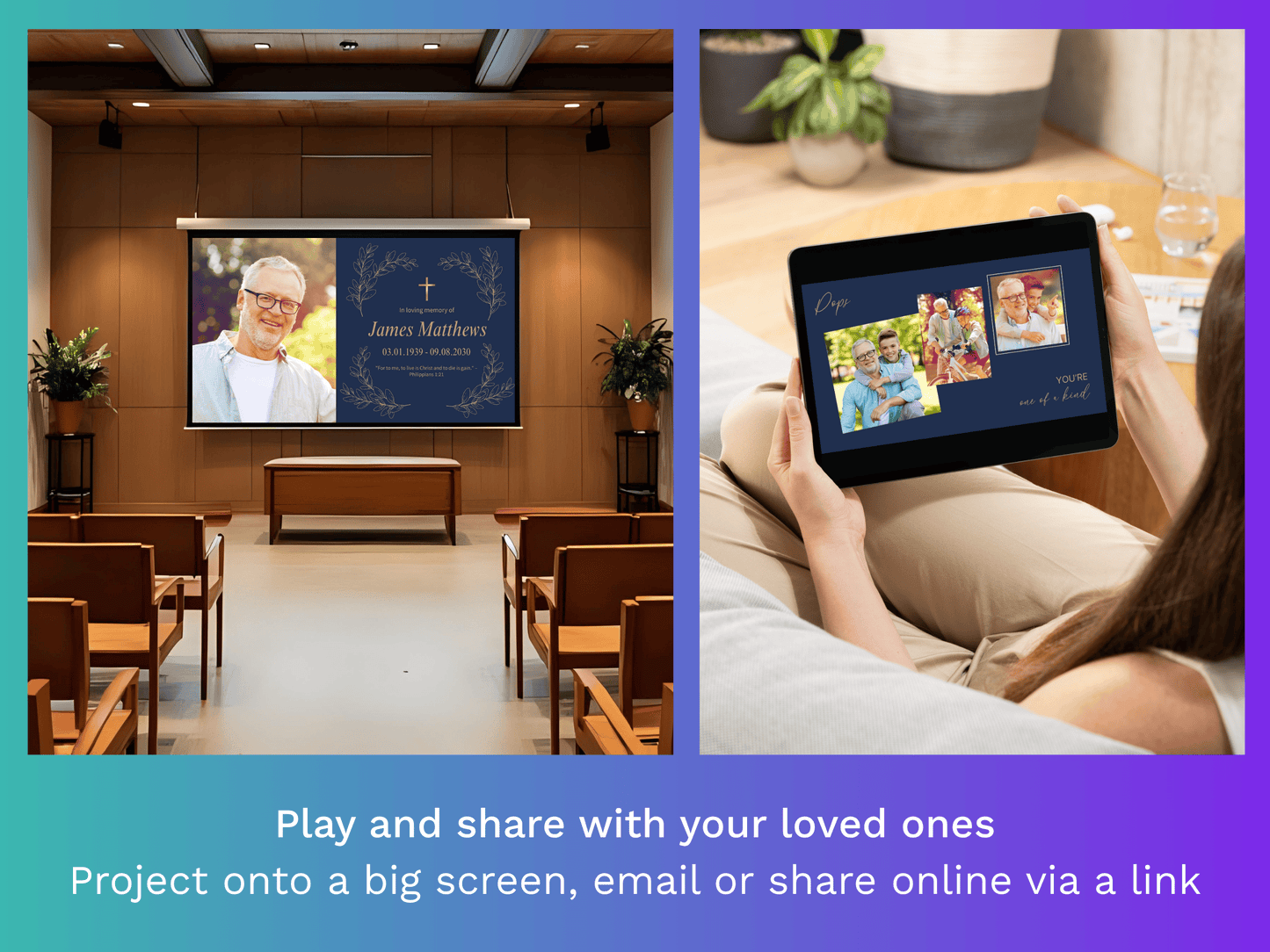 Navy Cross Canva Funeral Slideshow Template