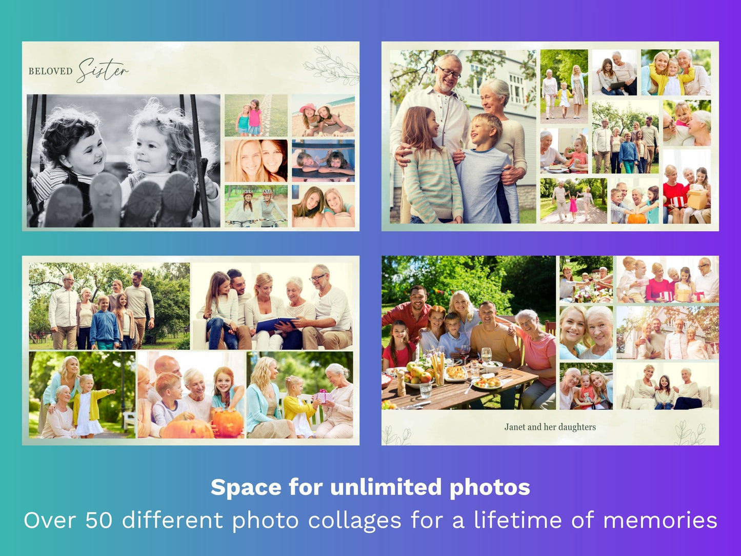 Canva Funeral Slideshow Template with Green Botanical Design