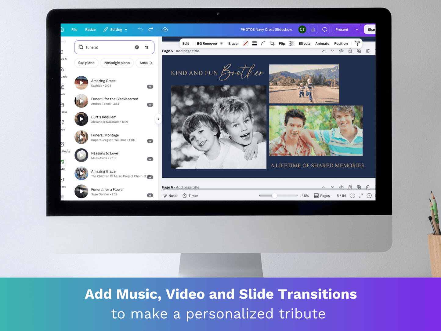 Navy Cross Canva Funeral Slideshow Template