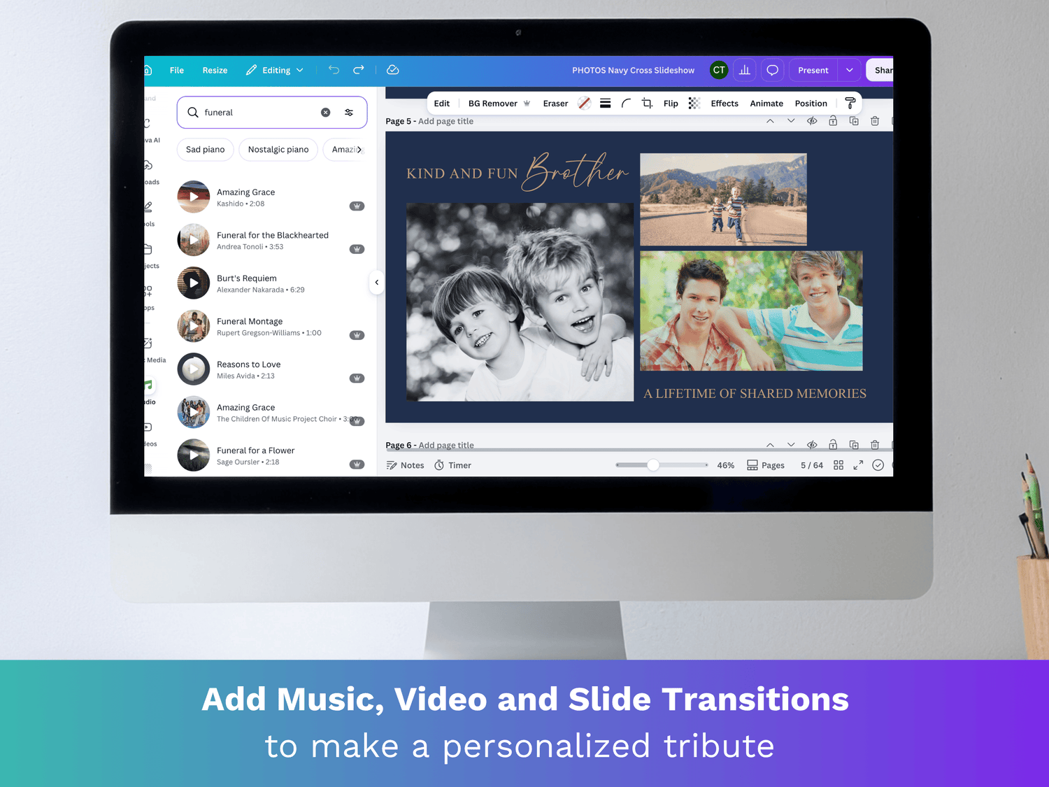 Navy Cross Canva Funeral Slideshow Template